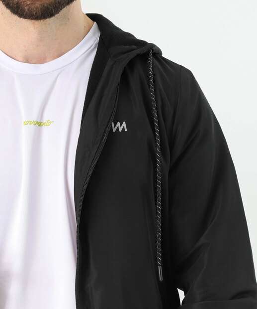 Jaqueta Masculino Fitness Corta Vento Capuz MR Preto