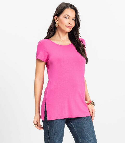 Image_Blusa Básica Alongada Feminina Rovitex Rosa