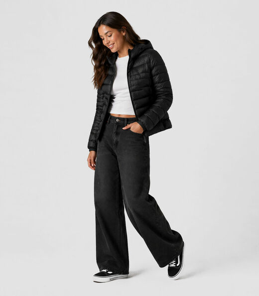 Jaqueta Juvenil Feminina Com Capuz Sea Surf Preto