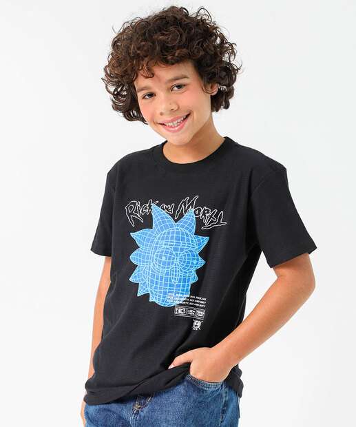 Image_Camiseta Juvenil Rick e Morty Warner Bros Tam 10 a 16 Preto