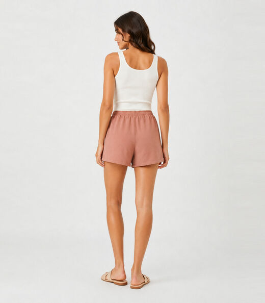 Shorts Feminino Em Poly Gorgurinho Infinita Cor Marrom