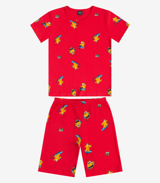 Pijama Infantil Camiseta E Bermuda Select Vermelho