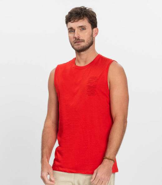 Regata Masculina Meia Malha Diametro Laranja