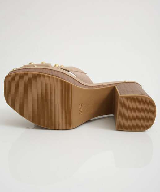 Tamanco Feminino Salto Grosso Tachas Vizzano