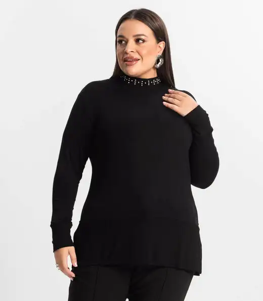 Image_Blusão Feminino Plus Size Secret Glam Preto