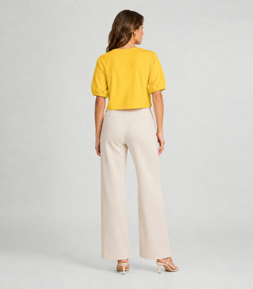 Blusa Feminina Em Tecido Henera Infinita Cor Amarelo