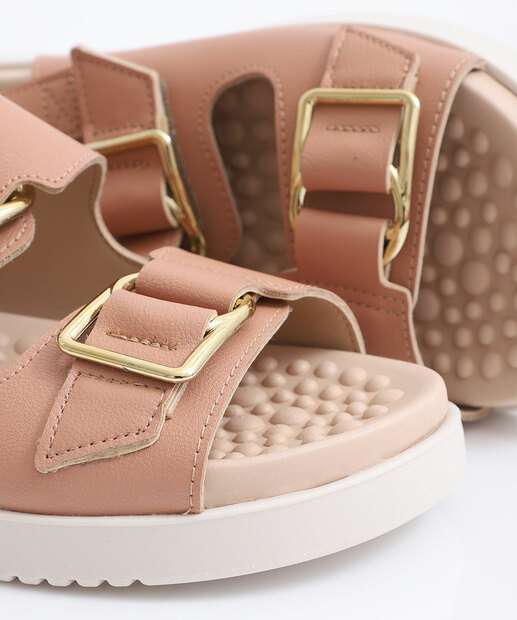 Sandália Flatform Feminina Fivela Modare Bege