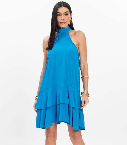 Image_Vestido Curto Feminino Em Viscose Style Box Azul