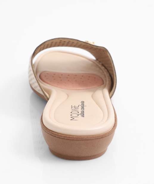 Tamanco Feminino Salto Grosso Modare Bege