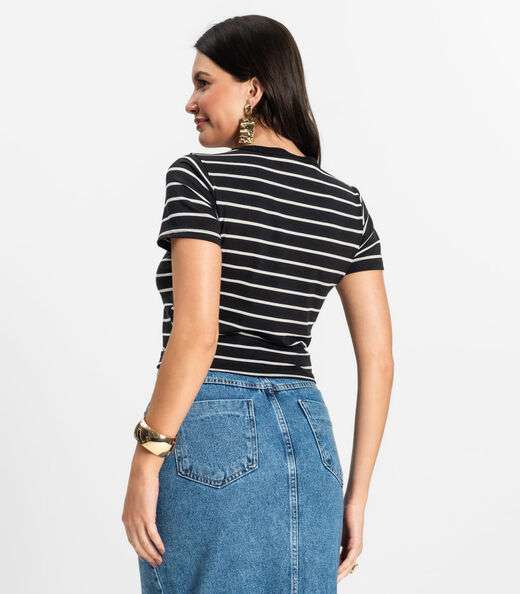 Blusa Feminina em Cotton Leve Rovitex Preto