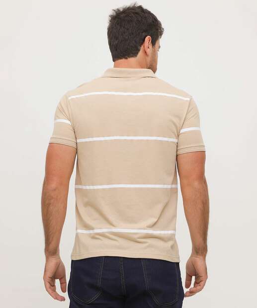 Polo Masculina Listrada Manga Curta MR