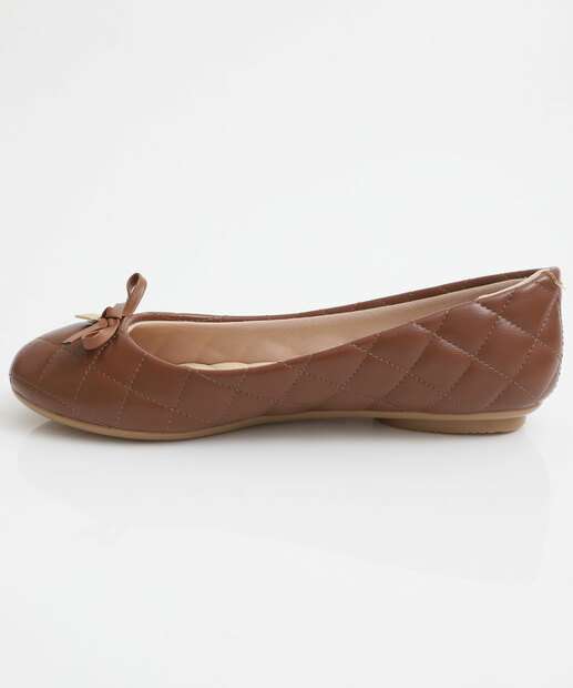 Sapatilha Feminina Bico Redondo Moleca Marrom