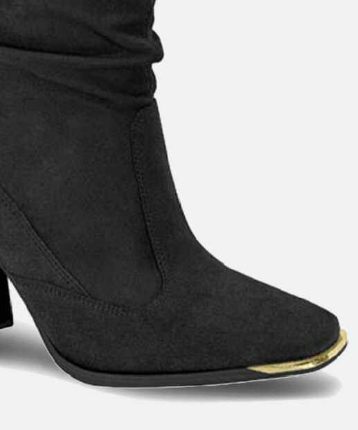 Bota Feminina Cano Alto Franzido Salto Grosso Vizzano 