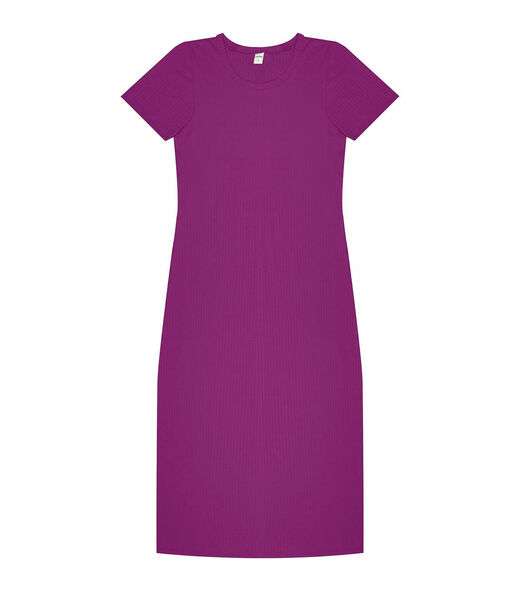 Vestido Midi Ribana Canelada Básico Rovitex Roxo