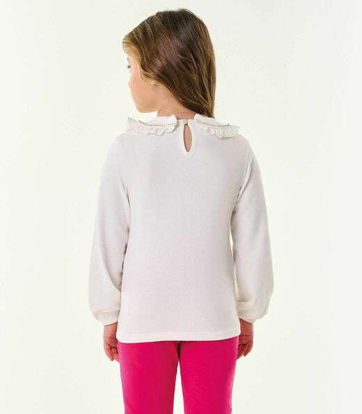 Blusa Manga Longa Infantil Feminina Trick Nick Bege