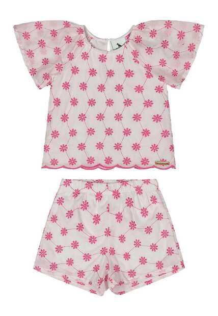Conjunto Blusa e Short em Laise Bebê Quimby