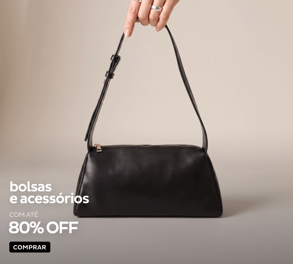 Bolsas e acessórios com até 80% OFF Bolsas e acessórios com até 80% OFF