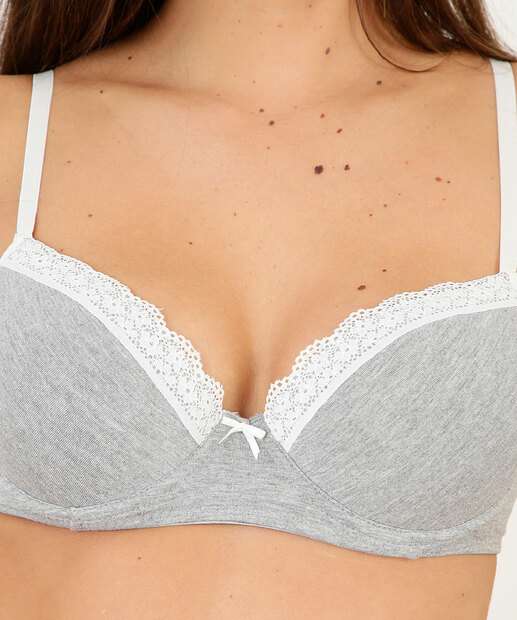 Sutiã Com Base E Com Bojo Recorte Renda Marisa