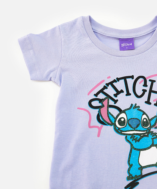 Blusa Infantil Stitch Disney Tam 1 a 3 Roxo