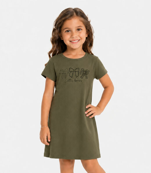 Image_Vestido Infantil Ribana Canelada E Estampa Select Verde