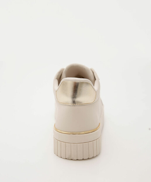 Tênis Feminino Casual Recortes Marisa Off White 