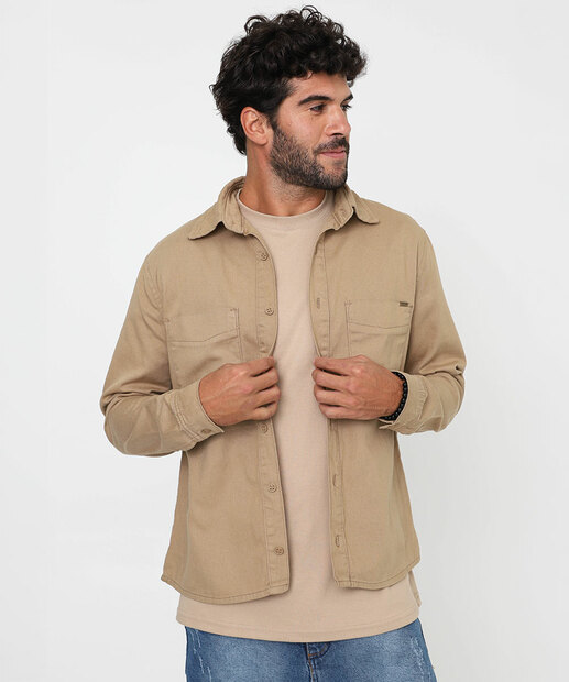 Image_Camisa Masculina Manga Longa Marisa Bege