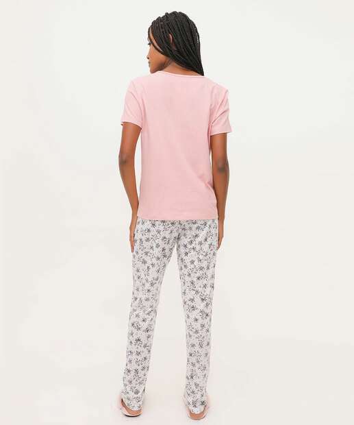 Pijama Feminino Estampado Manga Curta Marisa