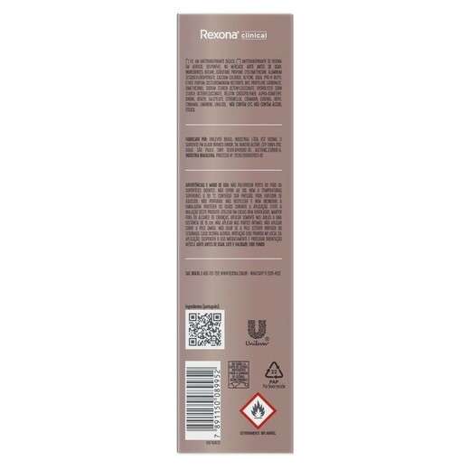Desodorante Rexona Clinical Aerosol Refresh 96h e Controle de Odor 150ml