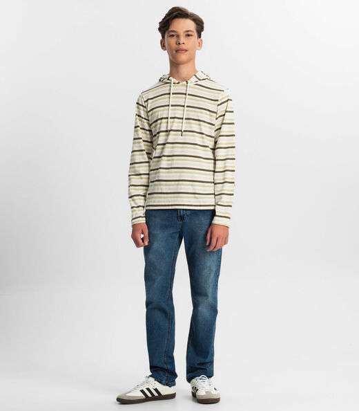 Camiseta Juvenil Menino Listrada Minty Verde