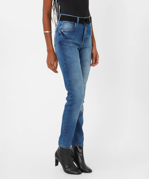 Calça Jeans Skinny Feminina Bolsos Marisa Azul