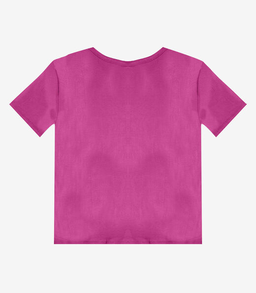 Blusa Feminina Manga Curta Infinita Cor Rosa