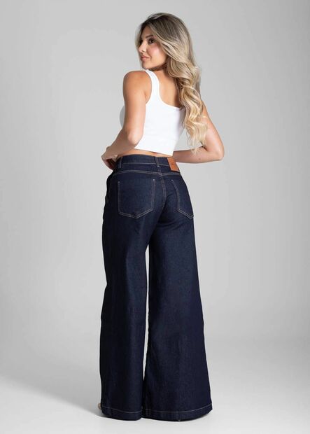 Calça Jeans Sawary Super Wide Leg Petit - 282628