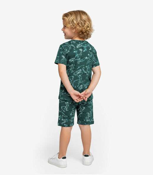 Pijama Infantil Camiseta e Bermuda Select Verde