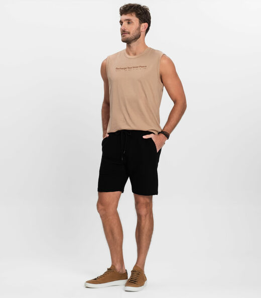 Bermuda Masculino de Moletinho Gorgurinho Diametro Preto