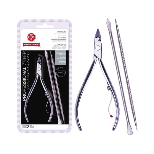 Kit 6 Alicate Cuticula 778ep Espatulaepalito Mundial Professional Mundial