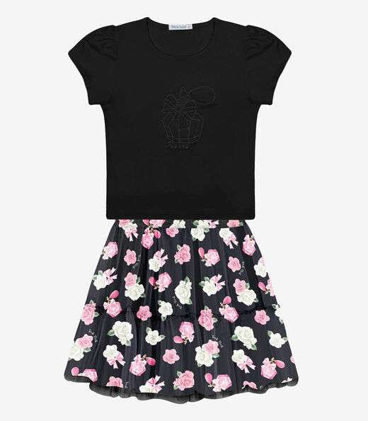 Image_Conjunto Menina Blusa Com Saia Tule Trick Nick Preto