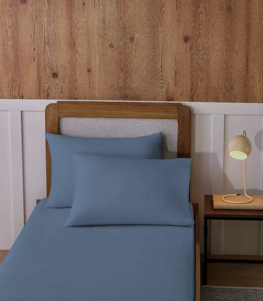 Image_Jogo De Cama Solteiro Malha 2 Peças Liso Vivaldi Azul