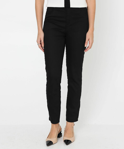 Calça Feminina Sarja Cigarrete Sawary Preto