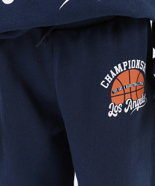 Calça Infantil Jogger Moletom Esporte Marisa Tam 4 a 10 Azul