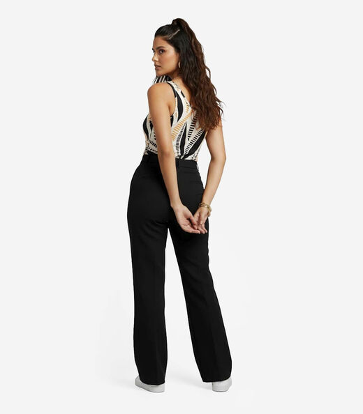 Blusa Feminina de Alça Estampada Infinita Cor Preto