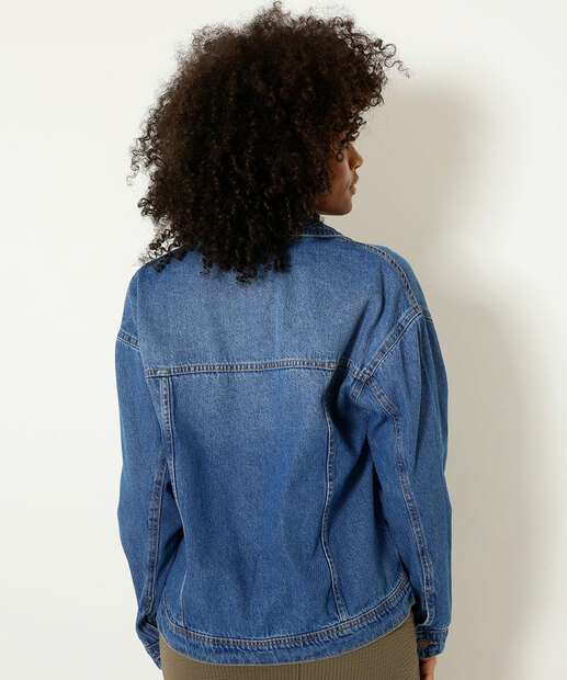 Jaqueta Feminina Jeans Tachas Marisa