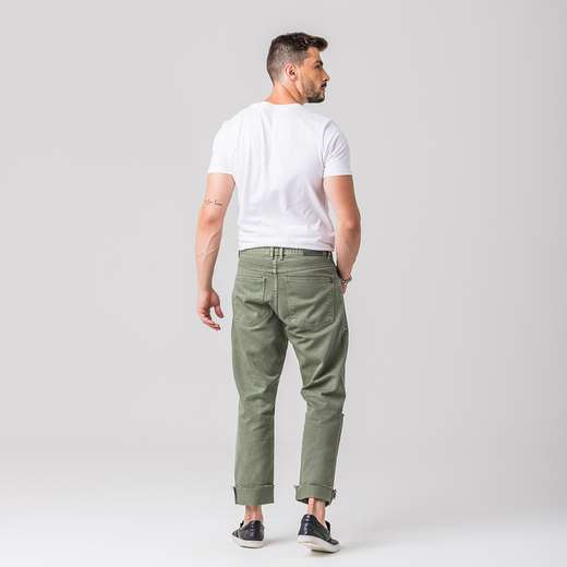 Calça Relaxed Cropped Masculina Sarja Zune