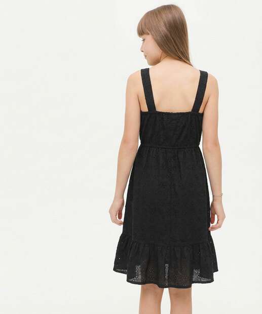 Vestido Juvenil Alças Finas Laise Marisa Tam 10 a 16 Preto