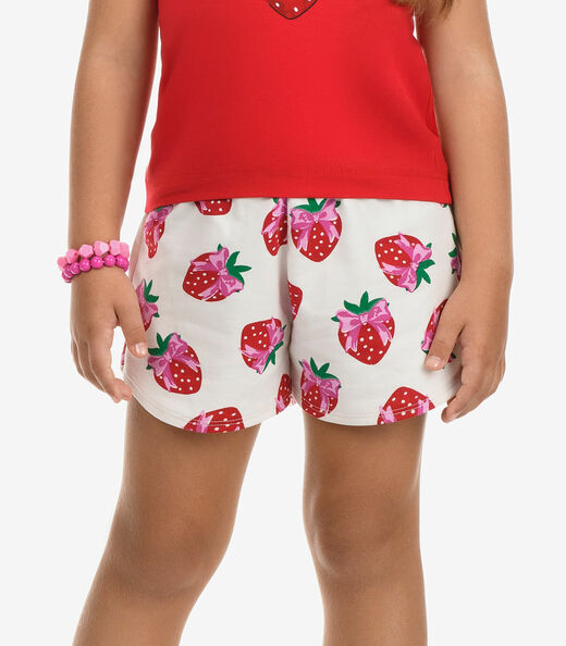 Conjunto Blusa com Shorts Menina Rovi Kids Vermelho