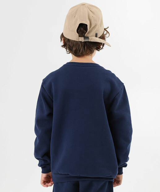 Blusão Infantil Moletom Estampado Marisa Tam 4 a 10 Azul