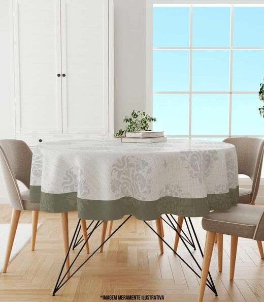 Toalha De Mesa Redonda Wevans Bege