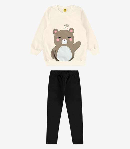 Image_Conjunto Infantil Blusão Com Legging Rovi Kids Bege