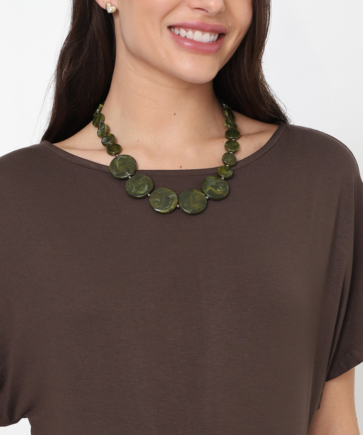 Blusa Feminina Manga Curta Marisa Marrom