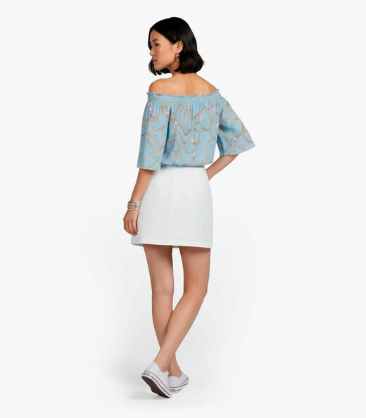 Blusa Feminina Ciganinha Infinita Cor Azul