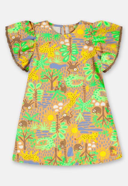 Vestido Algodão Manga Evasê Up Baby